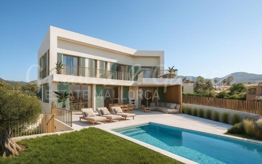 Piscina rodeada de jardin en Villa de Calvía, Mallorca